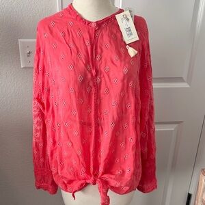 Johnny Was Hunter Tie Front Blouse - C14318-D  Retail $250.00